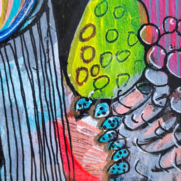 Original Abstract Sushi Painting Acrylic on Fine Art Paper, 9x12" - Picture 5 of 5